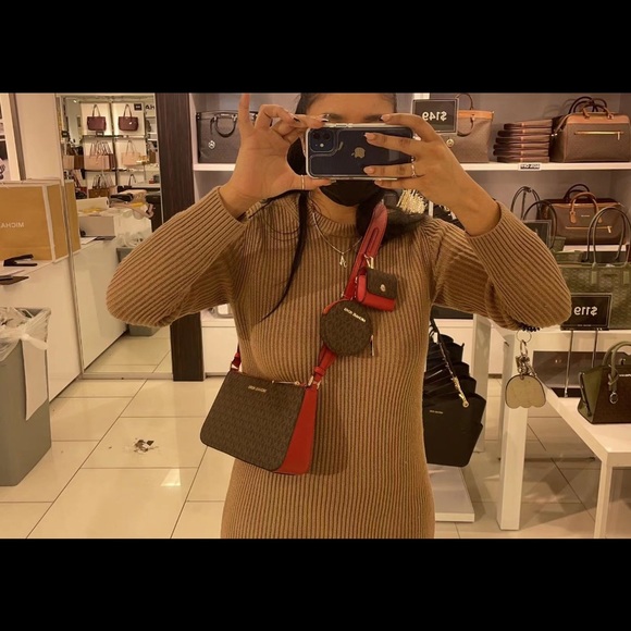 Michael Kors Handbags - Michael Kors Crossbody with Tech Attached MK Signature